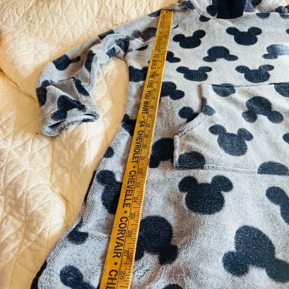 DISNEY MICKEY MOUSE FAUX FUR FLEECE Women’s Blue Long Sleeve Pullover Hoodie - Picture 4 of 4